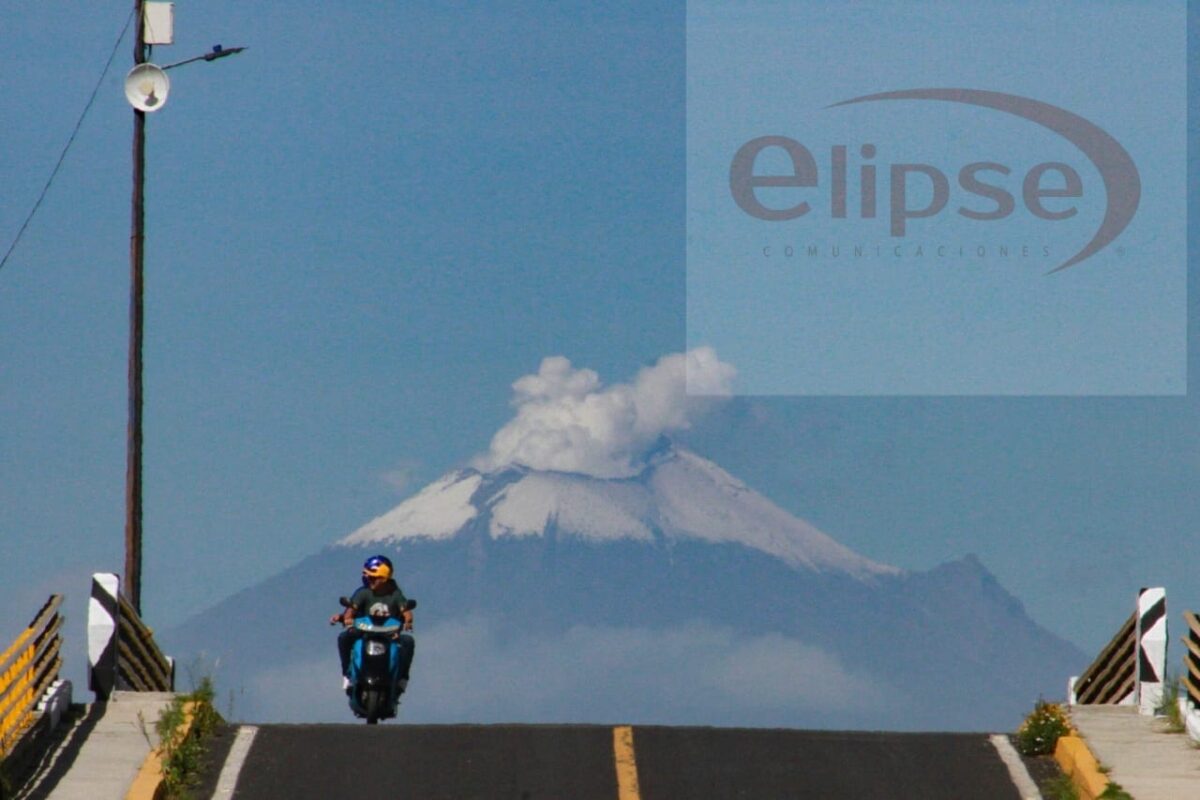 Así luce está mañana el Popocatépetl desde la carretera Apizaco Calpulalpan