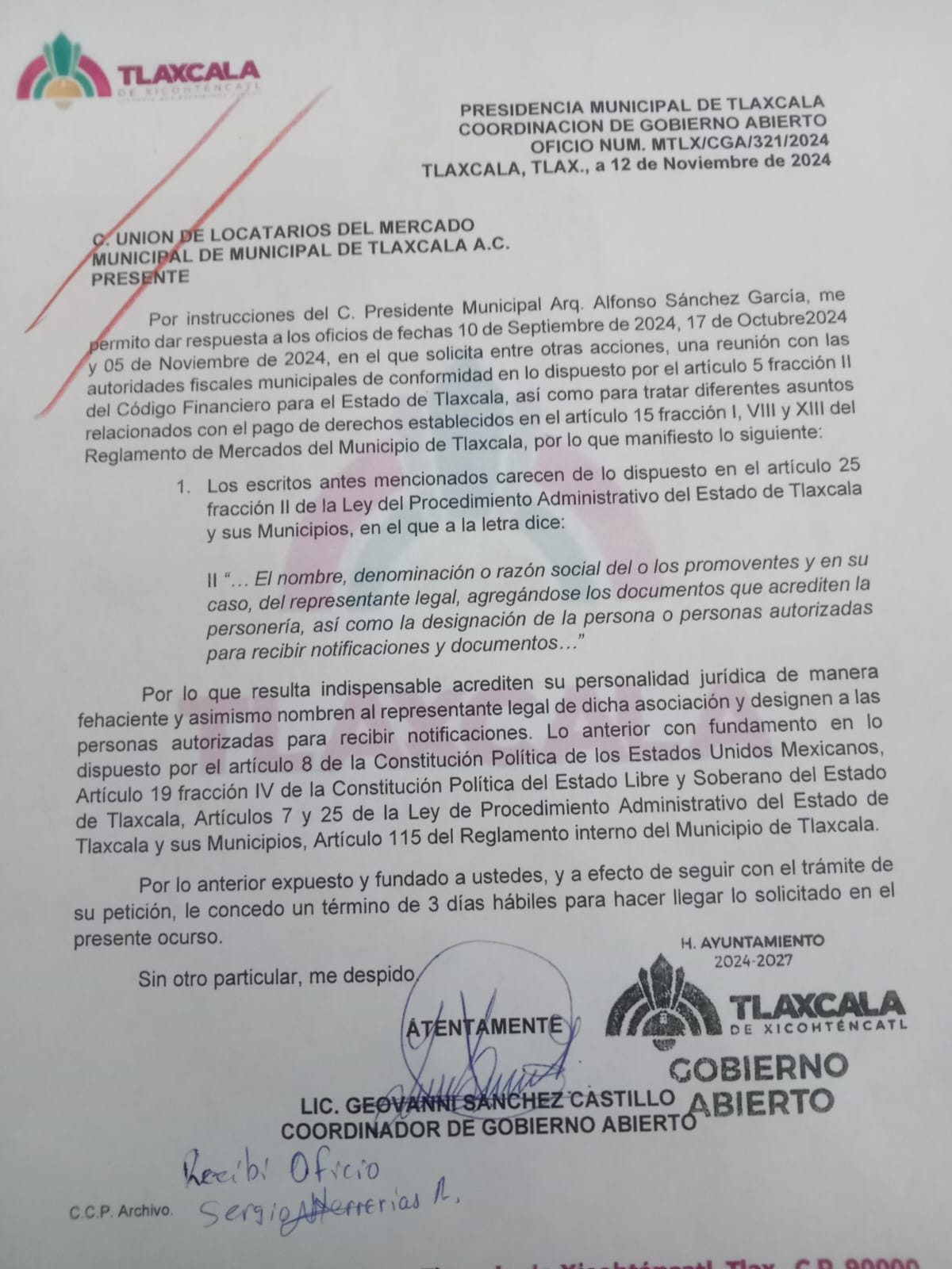 Reitera Ayuntamiento de Tlaxcala ser un gobierno de puertas abiertas; las peticiones se han atendido en tiempo y forma